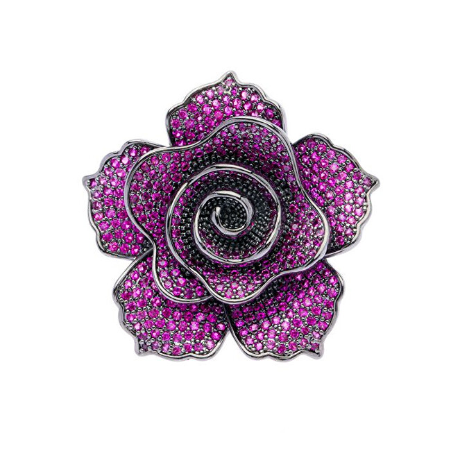 Oliver Weber Třpytivá květinová brož s krystaly Peony 58053