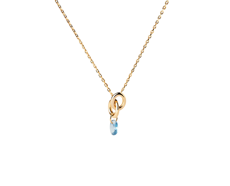 PDPAOLA Krásný pozlacený náhrdelník Blue Lily CO01-842-U