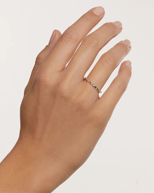 PDPAOLA Minimalistický stříbrný prsten SPIRAL Silver AN02-804