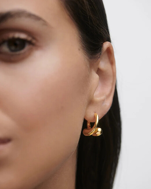 PDPAOLA Moderní pozlacené náušnice Loop Hoops Essentials AR01-C85-U
