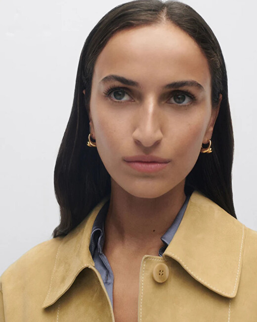 PDPAOLA Moderní pozlacené náušnice Loop Hoops Essentials AR01-C85-U