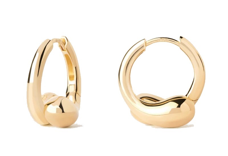 PDPAOLA Moderní pozlacené náušnice Loop Hoops Essentials AR01-C85-U