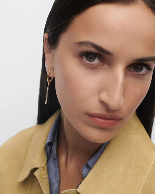 PDPAOLA Jemné pozlacené oválné náušnice Olga Hoops Essentials AR01-C88-U