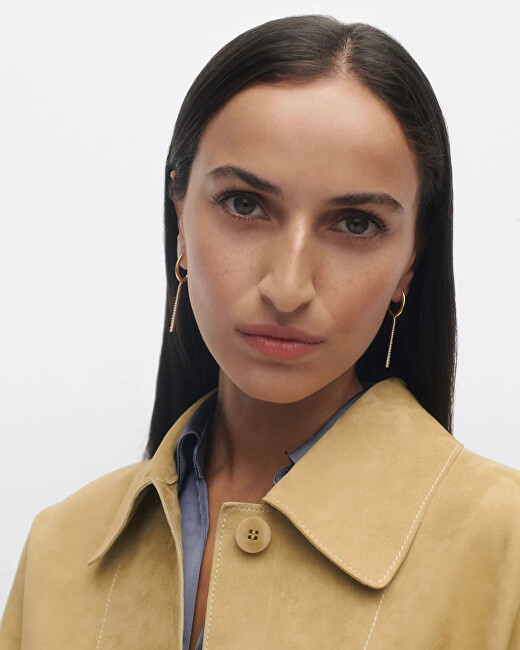 PDPAOLA Jemné pozlacené oválné náušnice Olga Hoops Essentials AR01-C88-U