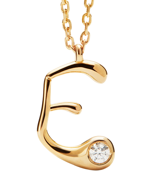 PDPAOLA Pozlacený náhrdelník písmeno "E" Initial CO01-B78-U (řetízek, přívěsek)