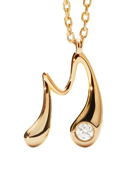 PDPAOLA Pozlacený náhrdelník písmeno "M" Initial CO01-B86-U (řetízek, přívěsek)