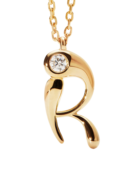 PDPAOLA Pozlacený náhrdelník písmeno "R" Initial CO01-B91-U (řetízek, přívěsek)