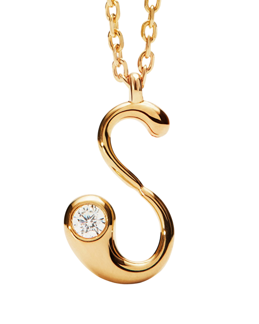 PDPAOLA Pozlacený náhrdelník písmeno "S" Initial CO01-B92-U (řetízek, přívěsek)
