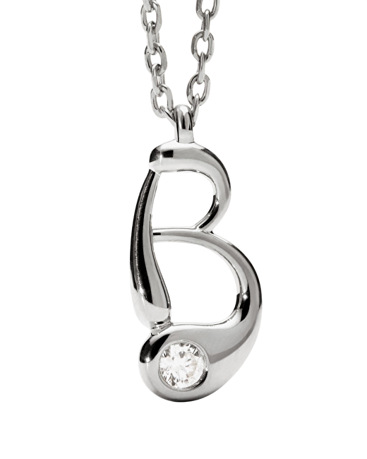 PDPAOLA Stříbrný náhrdelník písmeno "B" Initial CO02-B75-U (řetízek, přívěsek)