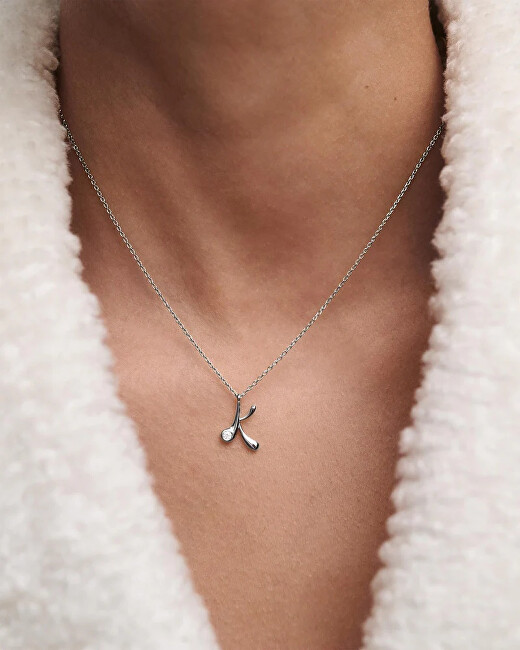 PDPAOLA Stříbrný náhrdelník písmeno "K" Initial CO02-B84-U (řetízek, přívěsek)