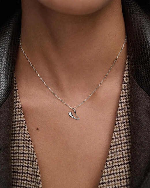 PDPAOLA Stříbrný náhrdelník písmeno "V" Initial CO02-B95-U (řetízek, přívěsek)