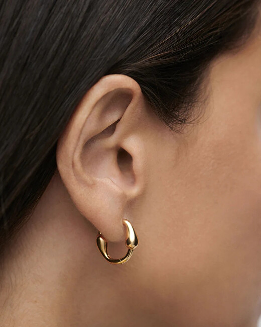 PDPAOLA Stylové pozlacené náušnice Cycle Hoops Essentials AR01-C83-U