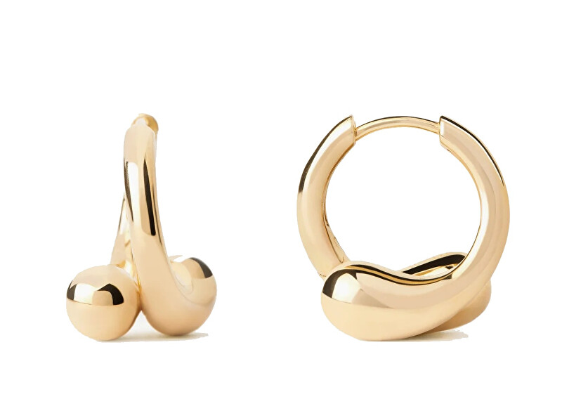 PDPAOLA Moderní pozlacené náušnice Loop Hoops Essentials AR01-C85-U