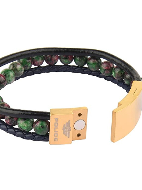 Police Kožený trojitý náramek pro muže PJ26552BLK.02