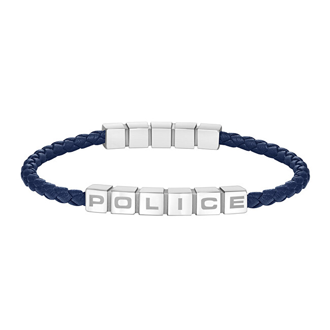Police Modrý kožený náramek Crosschess PEAGB0005017