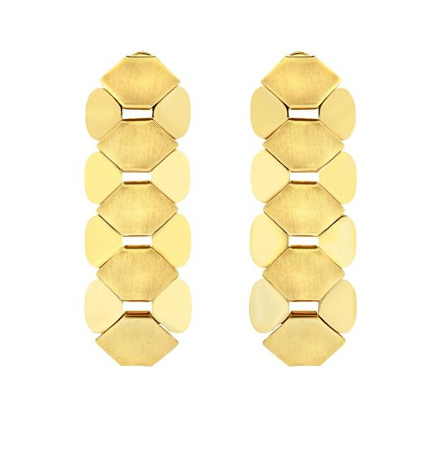 BREIL Extravagantní pozlacené náušnice Hexagonia TJ3636