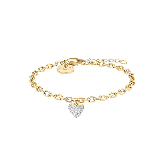 Rosefield Dámský pozlacený náramek s krystaly Chunky Heart JBCHG-J1279