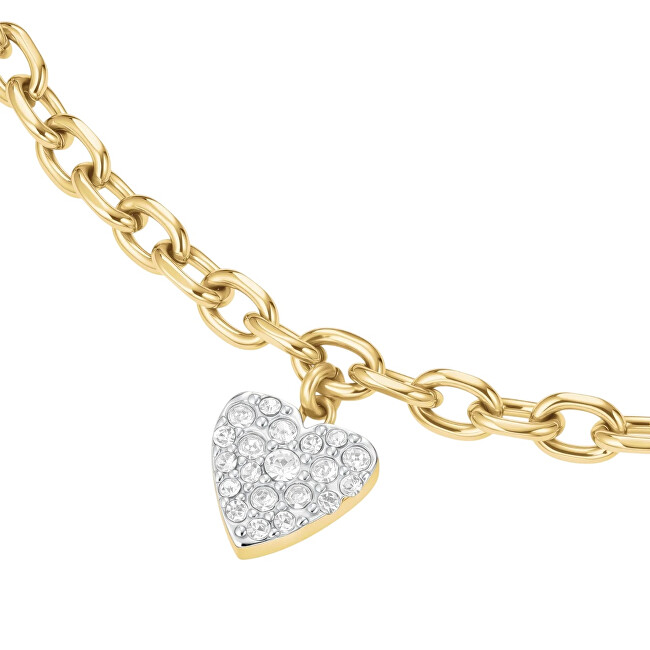 Rosefield Dámský pozlacený náramek s krystaly Chunky Heart JBCHG-J1279