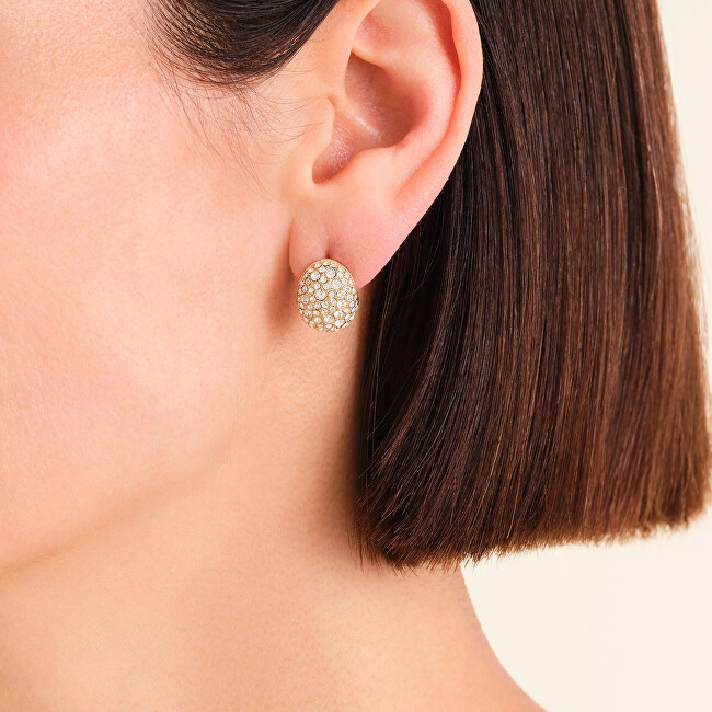 Rosefield Elegantní pozlacené náušnice s krystaly Mini Pavé JEMPG-J1223 čirá, zlatá