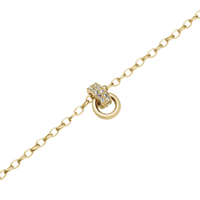 Rosefield Elegantní pozlacený náhrdelník se zirkony Bow Link Studs JNBSG-J898