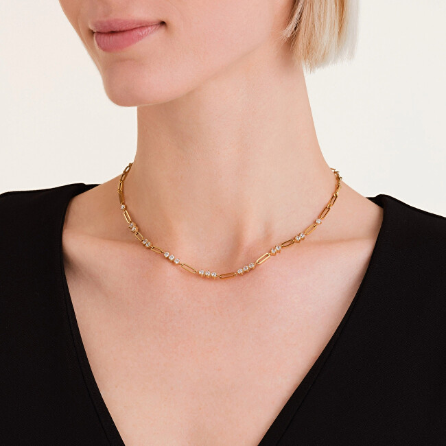Rosefield Luxusní pozlacený náhrdelník s krystaly Graduated JNGCG-J1018