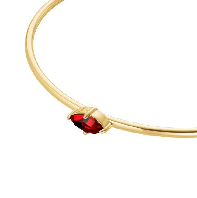 Rosefield Otevřený pevný náramek s červeným Swarovski krystalem JBRMG-J1243