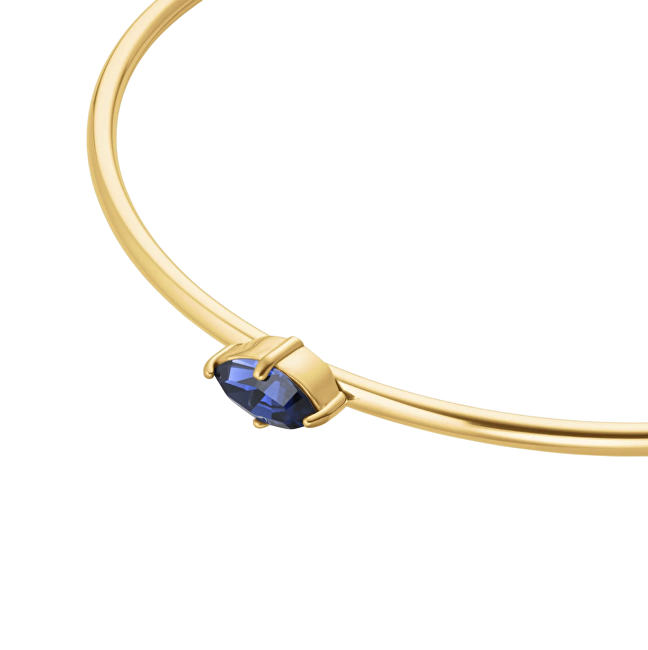 Rosefield Otevřený pevný náramek s modrým Swarovski krystalem JBMMG-J1241 modrá, zlatá