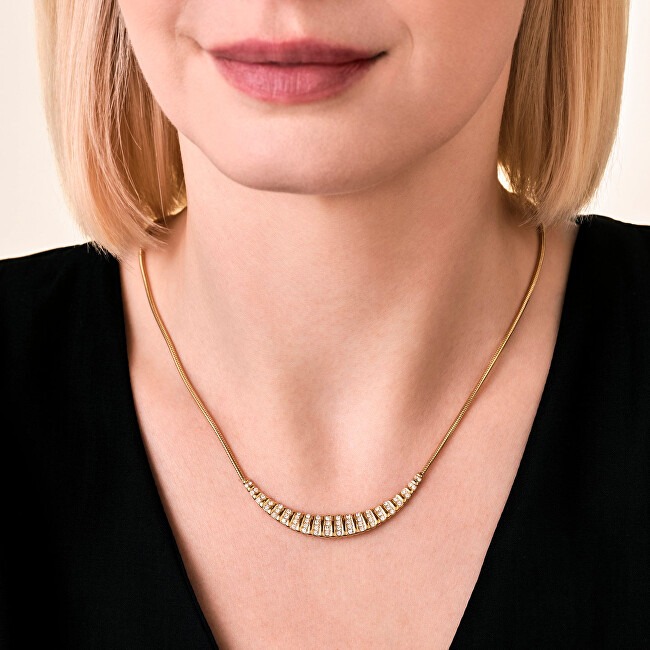 Rosefield Pozlacený náhrdelník s krystaly Striped Slate JNSSG-J1286