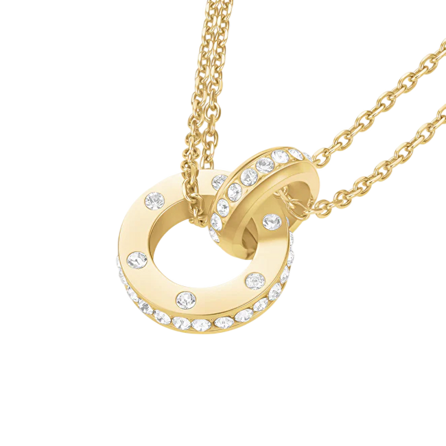 Rosefield Pozlacený náhrdelník se Swarovski krystaly Love Connection JNLCG-J1315 čirá, zlatá