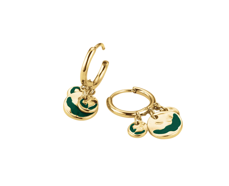 Rosefield Půvabné pozlacené náušnice kruhy Emerald JEEWG-J725