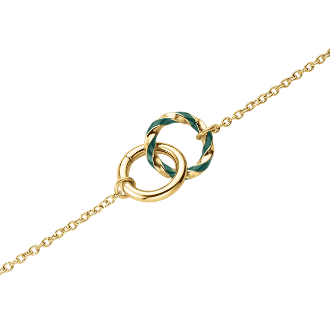 Rosefield Stylový pozlacený náhrdelník z oceli Emerald JNEDG-J714