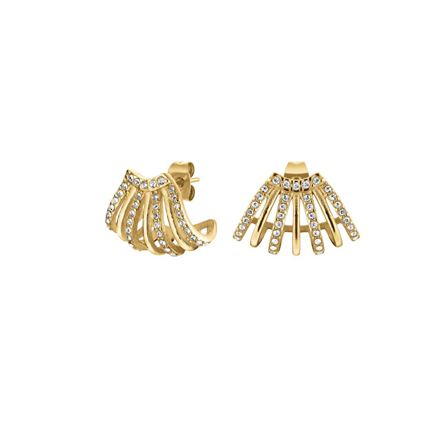 Rosefield Oslnivé pozlacené náušnice s krystaly Swarovski JECCG-J1029