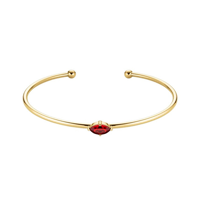 Rosefield Otevřený pevný náramek s červeným Swarovski krystalem JBRMG-J1243