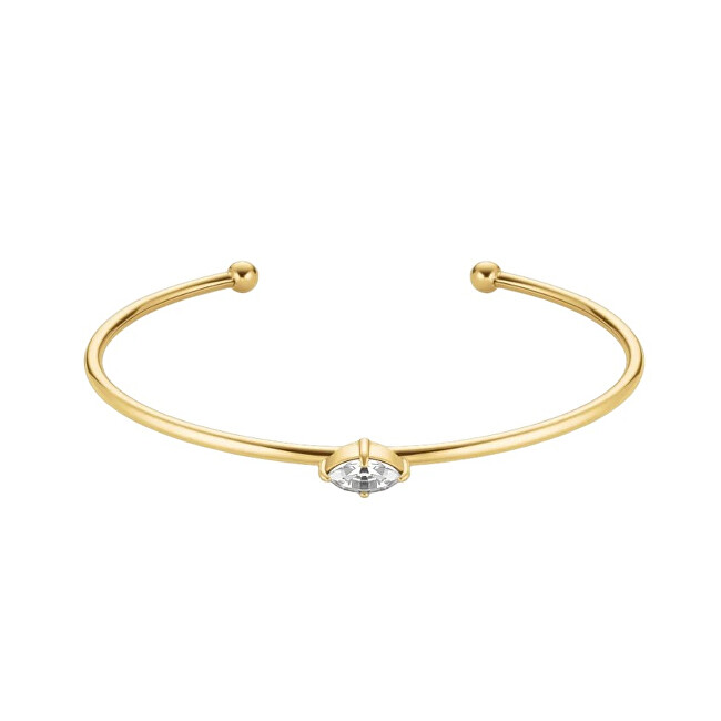 Rosefield Otevřený pevný náramek s čirým Swarovski krystalem JBCMG-J1240 čirá, zlatá
