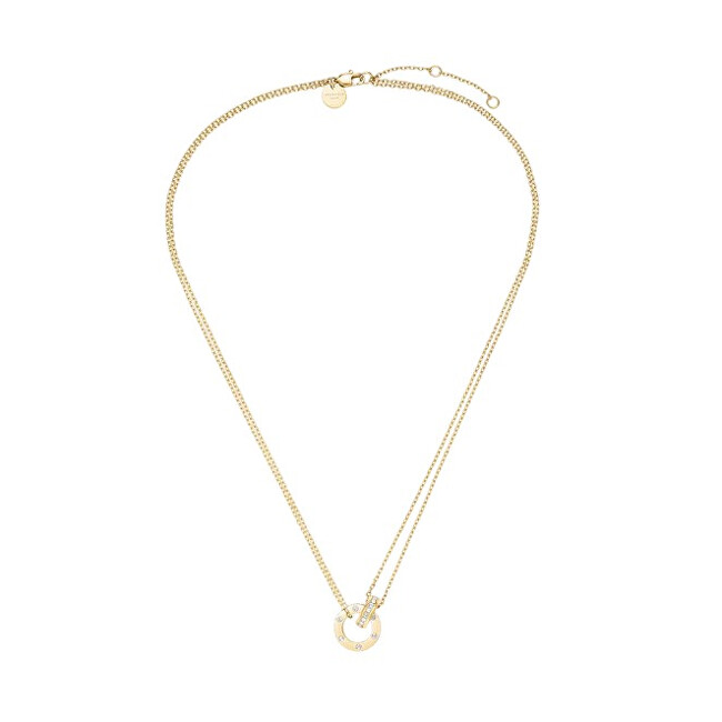 Rosefield Pozlacený náhrdelník se Swarovski krystaly Love Connection JNLCG-J1315 čirá, zlatá