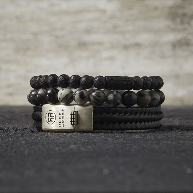 Rebel&Rose Korálkový náramek Black Wolf RR-80032-S