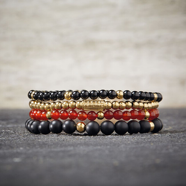 Rebel&Rose Korálkový náramek Matt Black Madonna RR-60078-G
