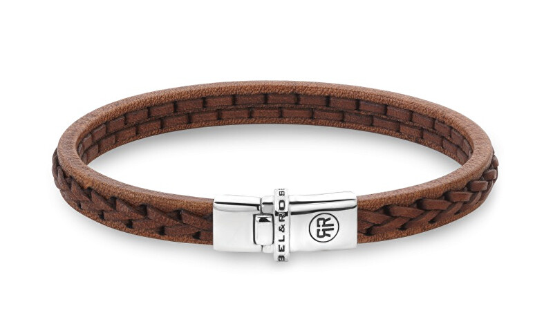 Rebel&Rose Hnědý kožený náramek Stranded Cognac RR-L0156-S