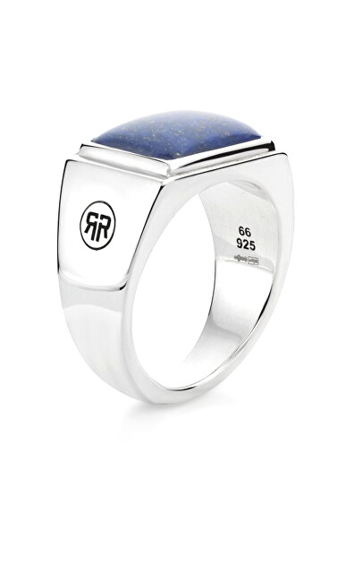 Rebel&Rose Nadčasový stříbrný prsten Square Lapis Lowneck RR-RG033-S