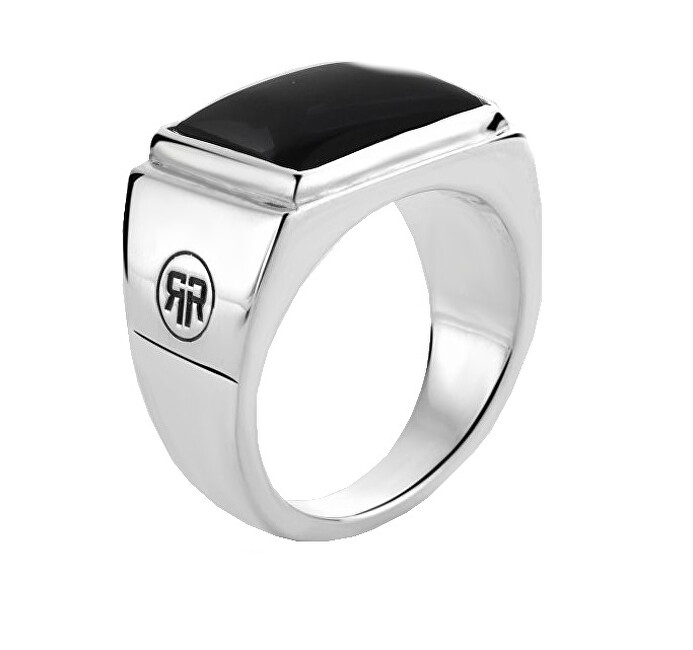 Rebel&Rose Nadčasový stříbrný prsten Square Onyx Lowneck RR-RG030-S