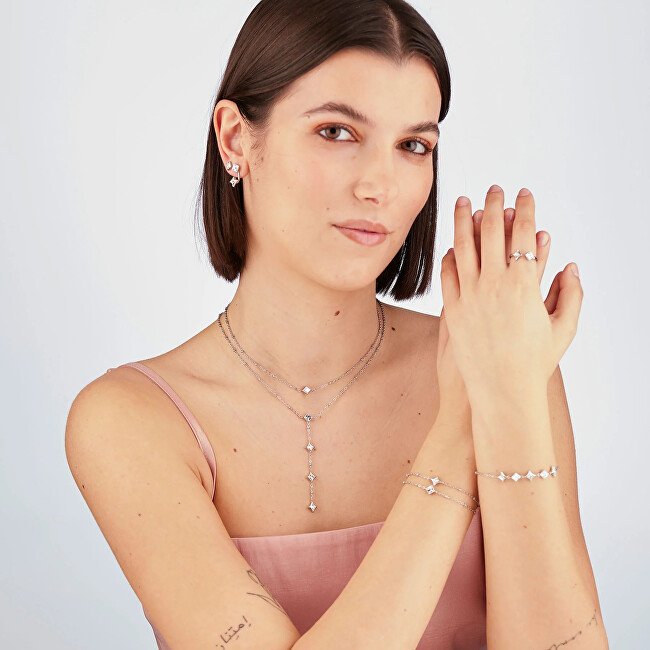 S'Agapõ Elegantní ocelové náušnice s krystaly Luce SCE56