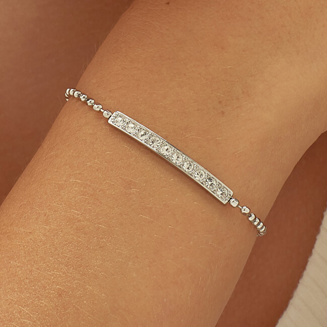S'Agapõ Třpytivý ocelový náramek s čirými krystaly Dazzly SDZ11