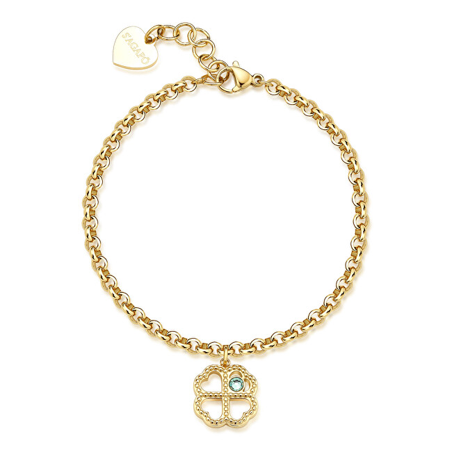 S'Agapõ Půvabný pozlacený náramek Čtyřlístek Lucky Light SKT46