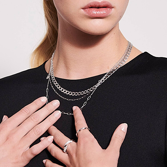 Sif Jakobs Módní stříbrný dvojitý náhrdelník Chains SJ-C42132-SS