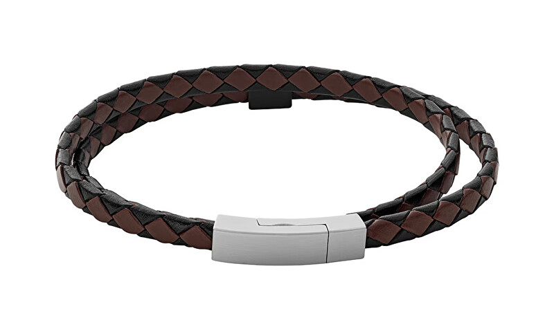Skagen Dvojitý kožený náramek pro muže Hulsten SKJM0185998