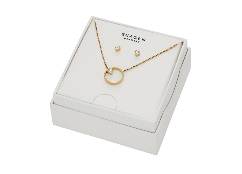 Skagen Romantická pozlátená súprava šperkov Kariana SKJB1014SET číra, zlatá