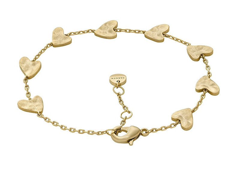 Skagen Pozlacený srdíčkový náramek Anja Hearts SKJ5010710