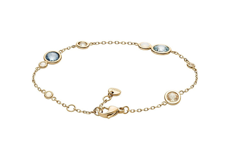 Skagen Elegantný pozlátený náramok Sofie Sea Glass SKJ1896710 svetlo modrá, zlatá