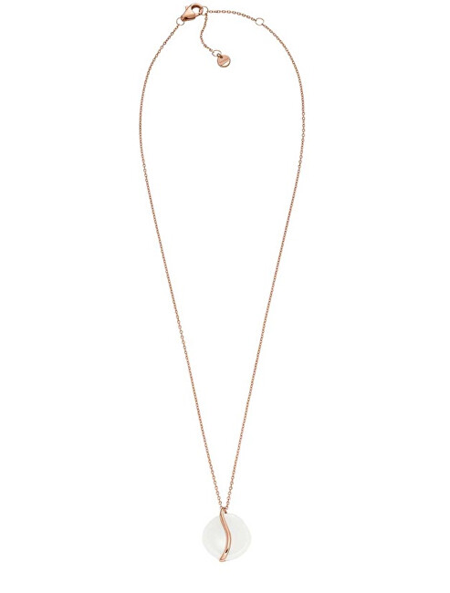 Skagen Půvabný bronzový náhrdelník s bílým sklem Sofie Sea Glass SKJ1813791