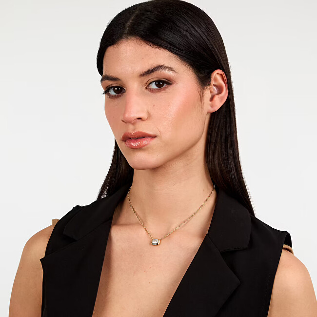Trussardi Elegantní pozlacený náhrdelník se zirkonem T-Design TJAXA20